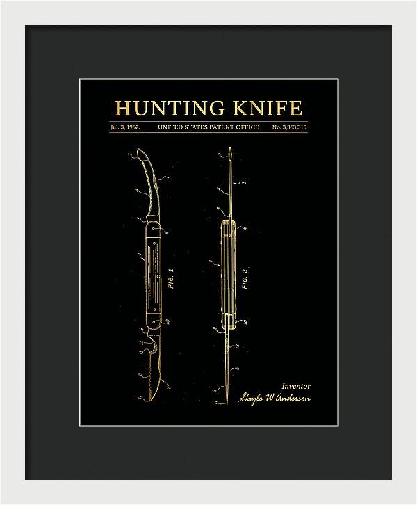 Hunting Knife Gold Patent Us3363315a