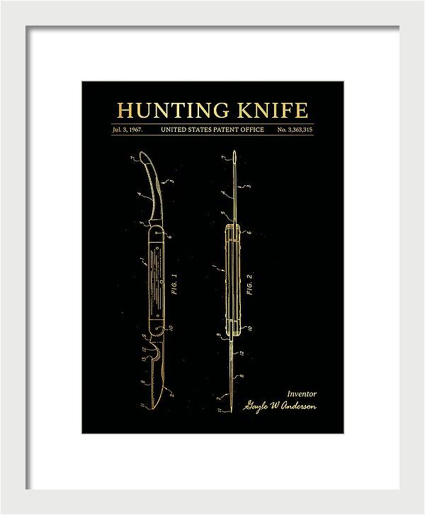 Hunting Knife Gold Patent Us3363315a