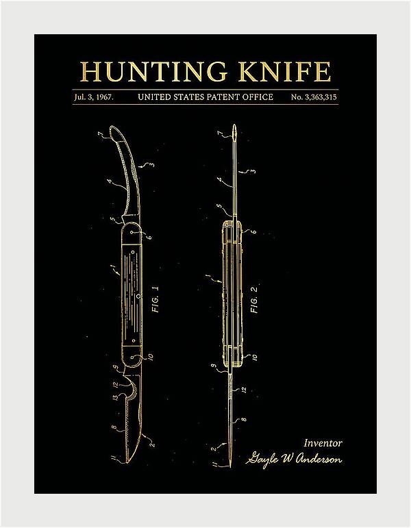 Hunting Knife Gold Patent Us3363315a