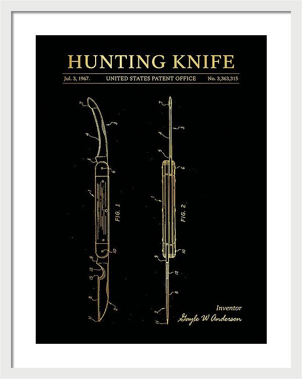 Hunting Knife Gold Patent Us3363315a