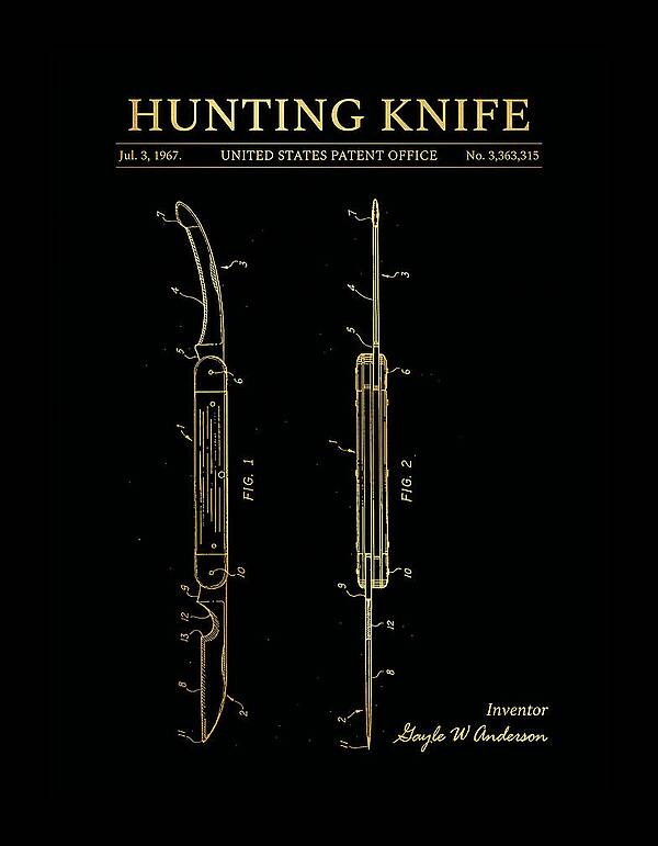 Hunting Knife Gold Patent Us3363315a