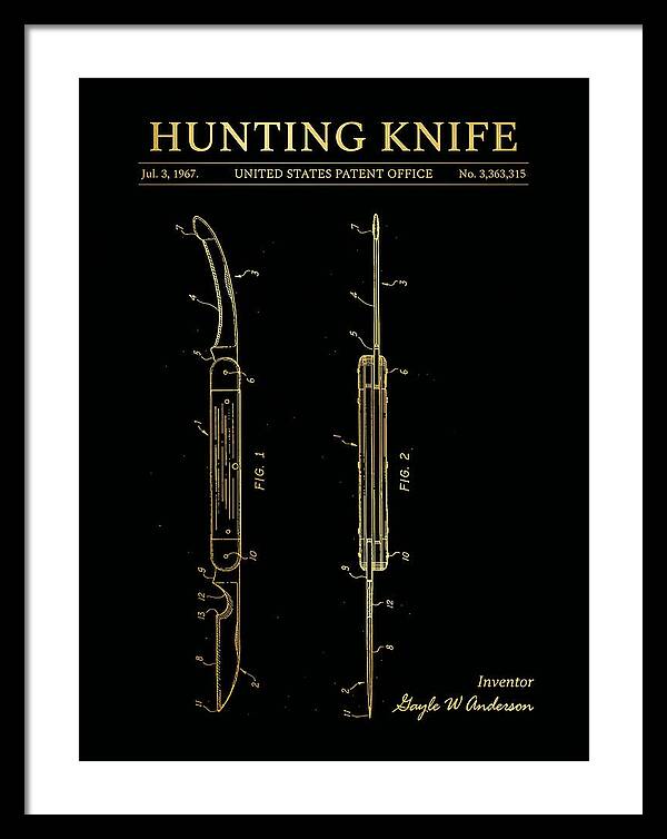 Hunting Knife Gold Patent Us3363315a