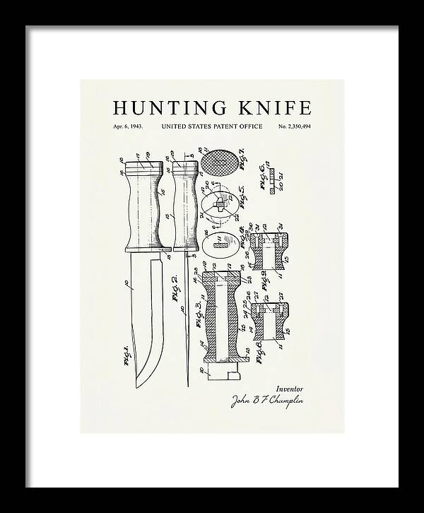 Hunting Knife Minimalist Patent Us2350494a