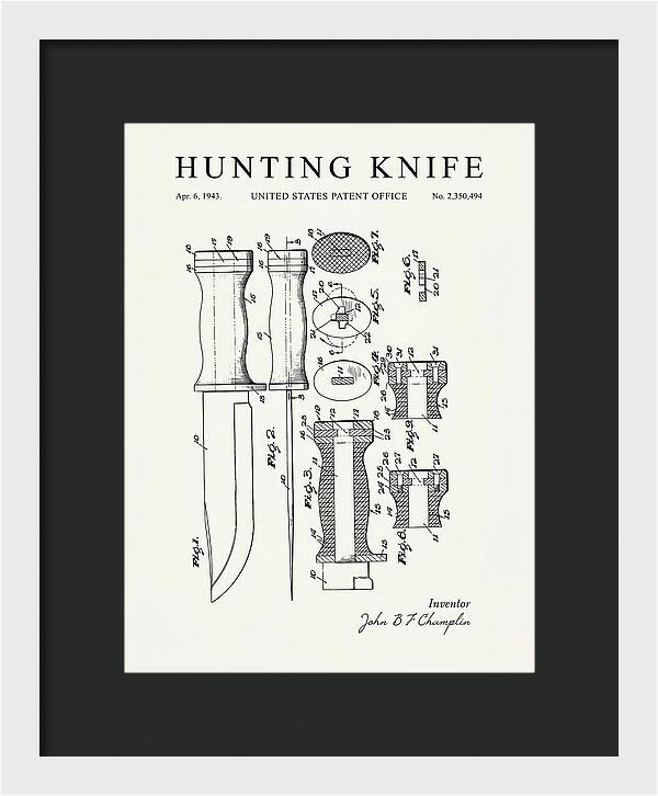 Hunting Knife Minimalist Patent Us2350494a