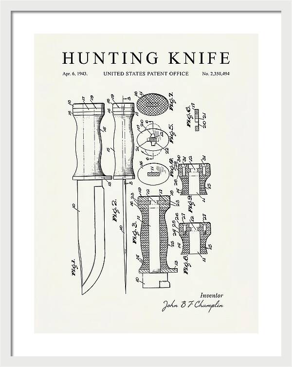 Hunting Knife Minimalist Patent Us2350494a