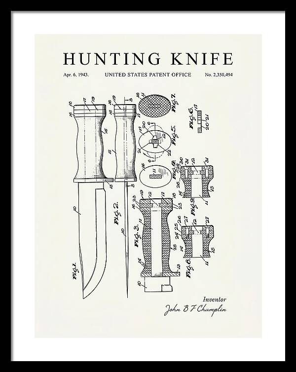 Hunting Knife Minimalist Patent Us2350494a