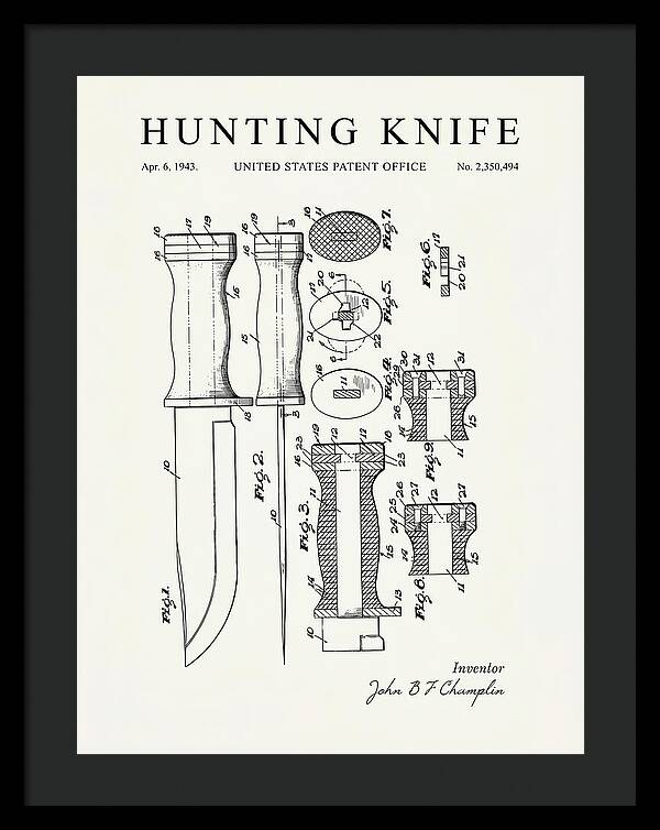 Hunting Knife Minimalist Patent Us2350494a