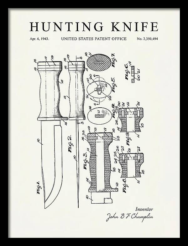 Hunting Knife Minimalist Patent Us2350494a