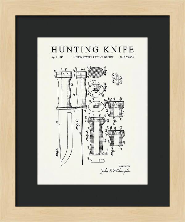 Hunting Knife Minimalist Patent Us2350494a