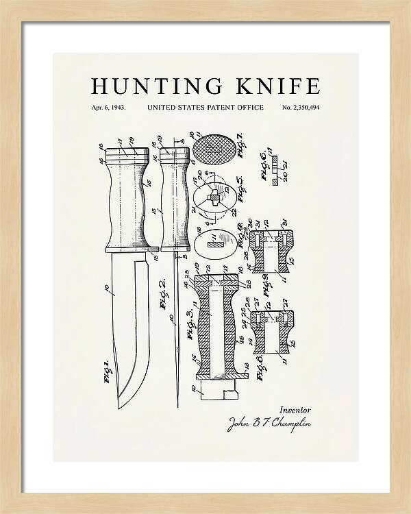 Hunting Knife Minimalist Patent Us2350494a