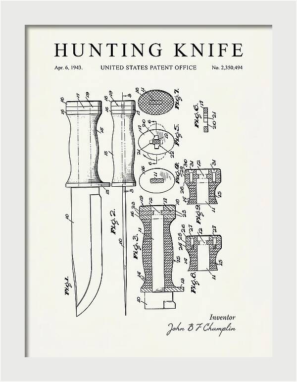 Hunting Knife Minimalist Patent Us2350494a