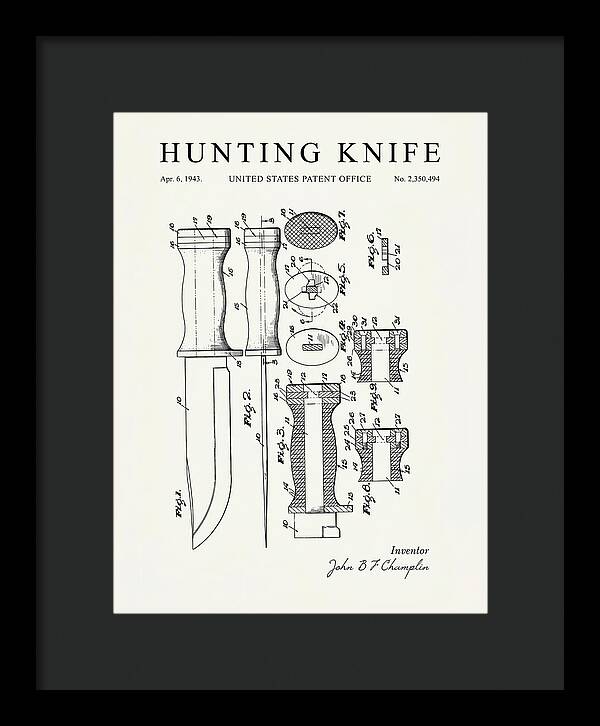 Hunting Knife Minimalist Patent Us2350494a