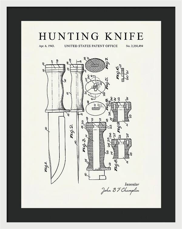 Hunting Knife Minimalist Patent Us2350494a