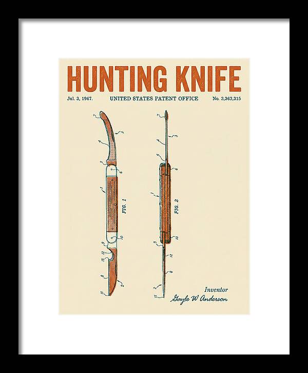 Hunting Knife Retro Patent Us3363315a
