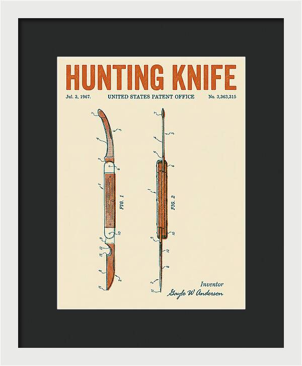 Hunting Knife Retro Patent Us3363315a