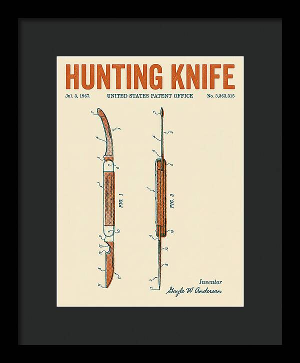 Hunting Knife Retro Patent Us3363315a