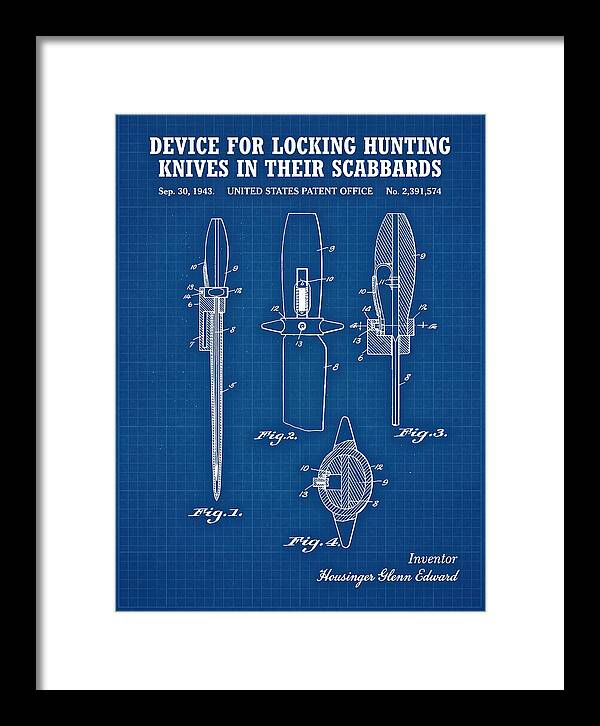 Hunting Knife Scabbard Lock Blueprint Patent Us2391574a