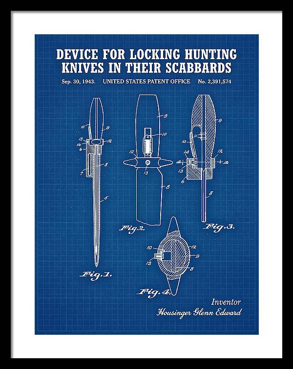 Hunting Knife Scabbard Lock Blueprint Patent Us2391574a