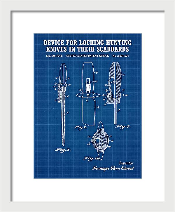 Hunting Knife Scabbard Lock Blueprint Patent Us2391574a