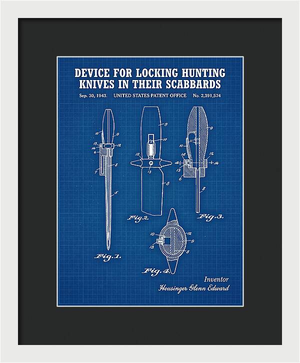 Hunting Knife Scabbard Lock Blueprint Patent Us2391574a