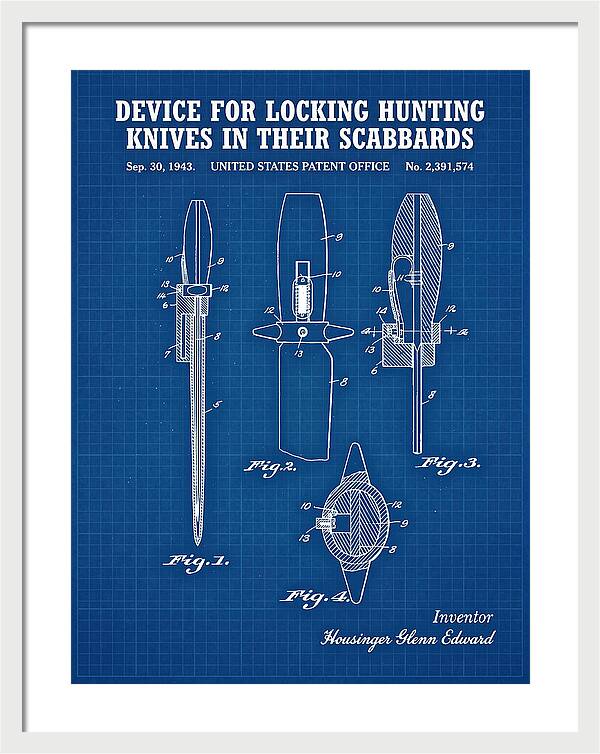 Hunting Knife Scabbard Lock Blueprint Patent Us2391574a