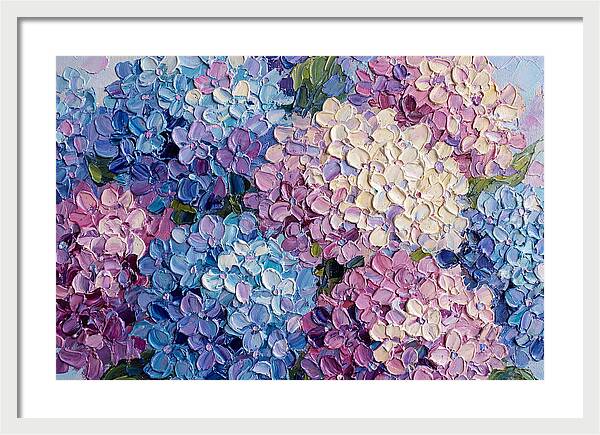 Hydrangea Blooms In Palette Knife Style