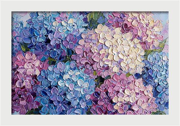Hydrangea Blooms In Palette Knife Style