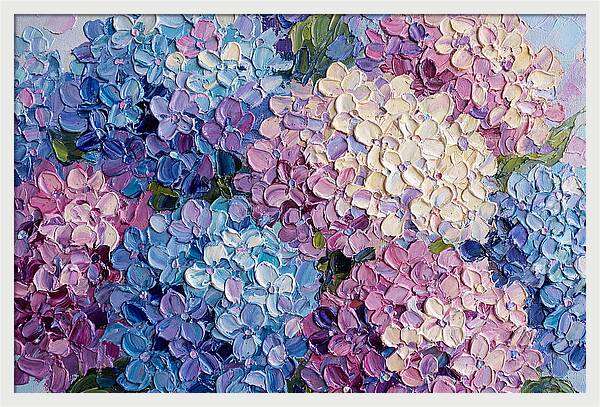 Hydrangea Blooms In Palette Knife Style