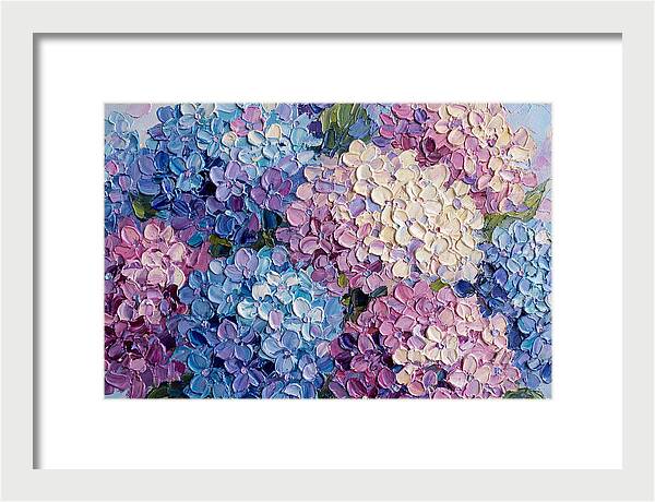Hydrangea Blooms In Palette Knife Style