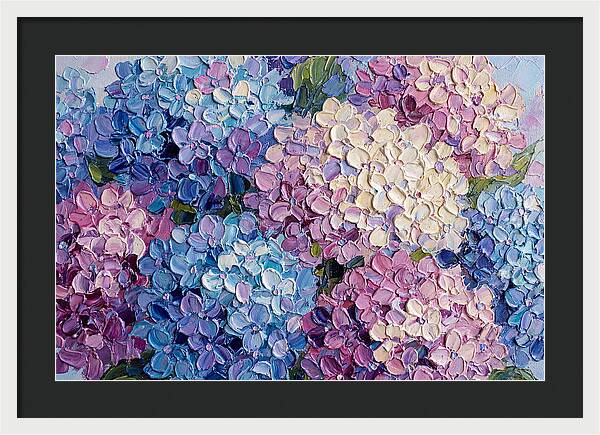 Hydrangea Blooms In Palette Knife Style