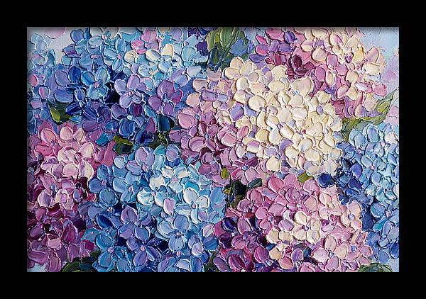 Hydrangea Blooms In Palette Knife Style