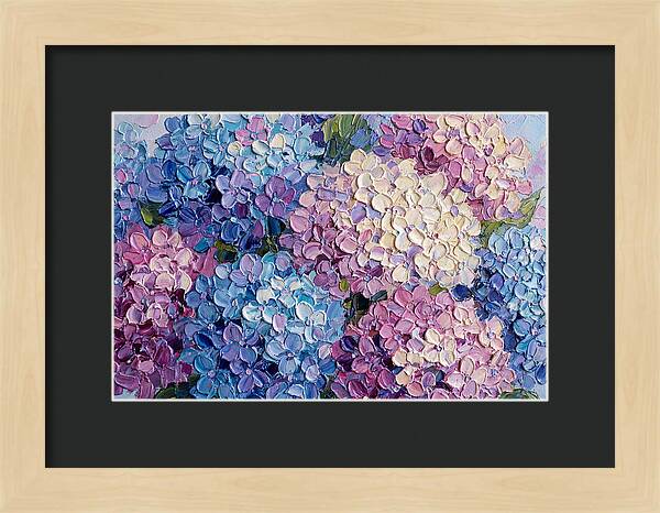 Hydrangea Blooms In Palette Knife Style