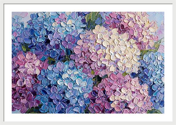 Hydrangea Blooms In Palette Knife Style