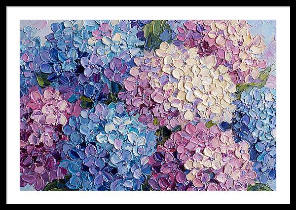 Hydrangea Blooms In Palette Knife Style