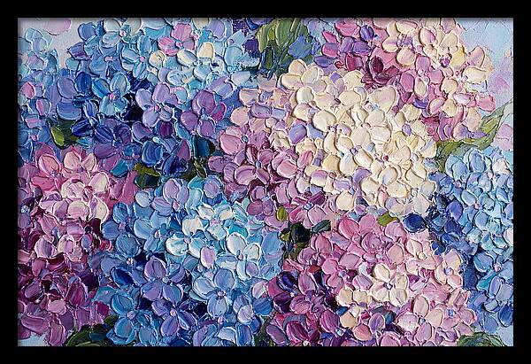 Hydrangea Blooms In Palette Knife Style