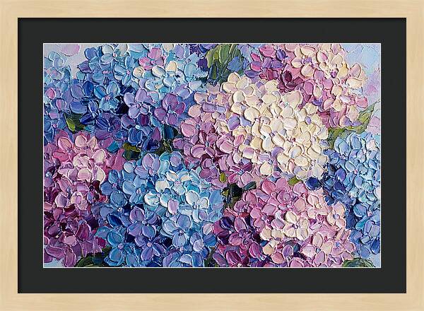 Hydrangea Blooms In Palette Knife Style
