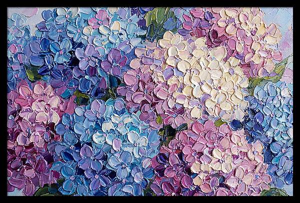 Hydrangea Blooms In Palette Knife Style