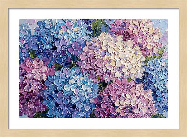 Hydrangea Blooms In Palette Knife Style