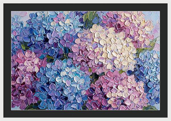Hydrangea Blooms In Palette Knife Style