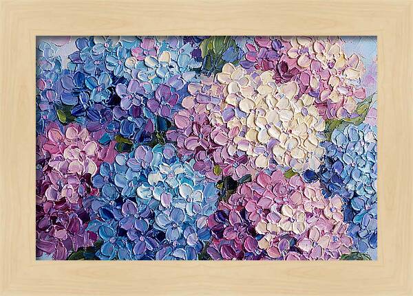 Hydrangea Blooms In Palette Knife Style