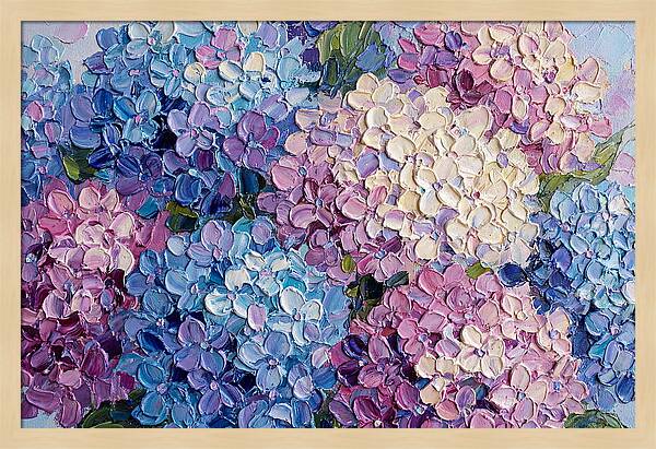 Hydrangea Blooms In Palette Knife Style