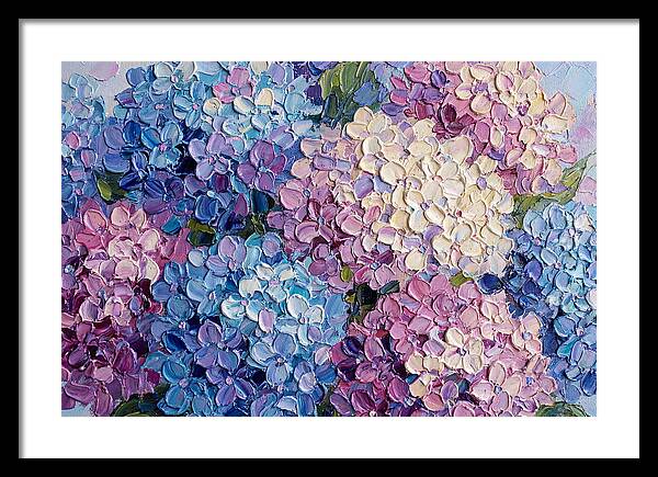 Hydrangea Blooms In Palette Knife Style