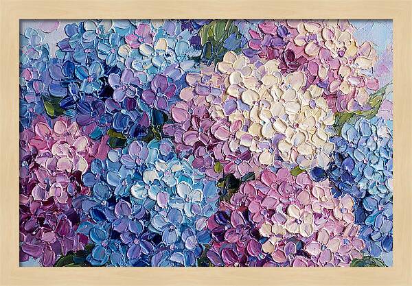 Hydrangea Blooms In Palette Knife Style