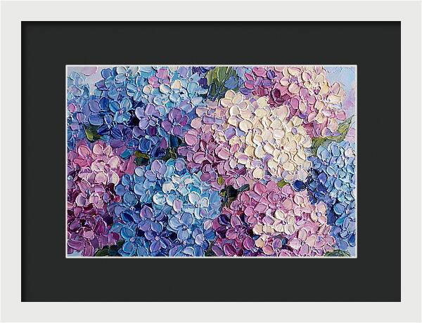 Hydrangea Blooms In Palette Knife Style