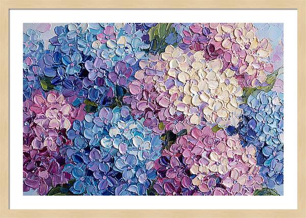 Hydrangea Blooms In Palette Knife Style