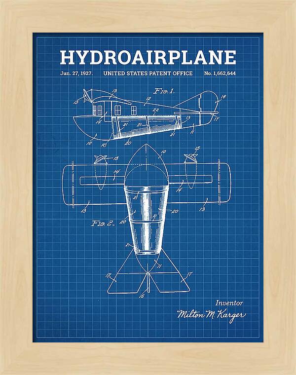 Hydroairplane Blueprint Patent Us1662644