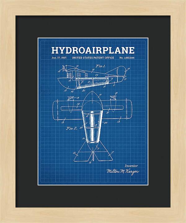 Hydroairplane Blueprint Patent Us1662644