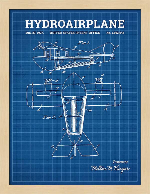 Hydroairplane Blueprint Patent Us1662644