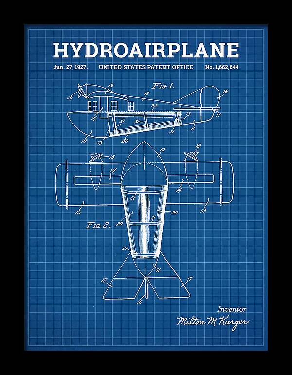 Hydroairplane Blueprint Patent Us1662644