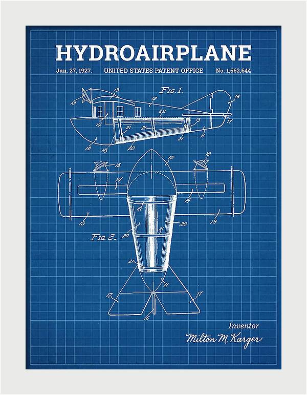 Hydroairplane Blueprint Patent Us1662644
